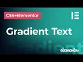 Apply gradient to text in CSS and Elementor FREE version Elementor and CSS tutorial