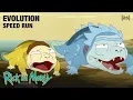 Evolution Speed Run Rick and Morty adult swim