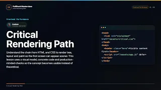 Critical Rendering Path Explained FullStack Masterclass Frontend Performance Course