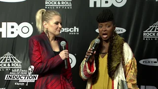 Crystal Fox on the 2018 Rock Roll Hall of Fame Red Carpet with Carrie Keagan