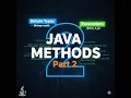 Java Methods Part 2 Return Types Parameters