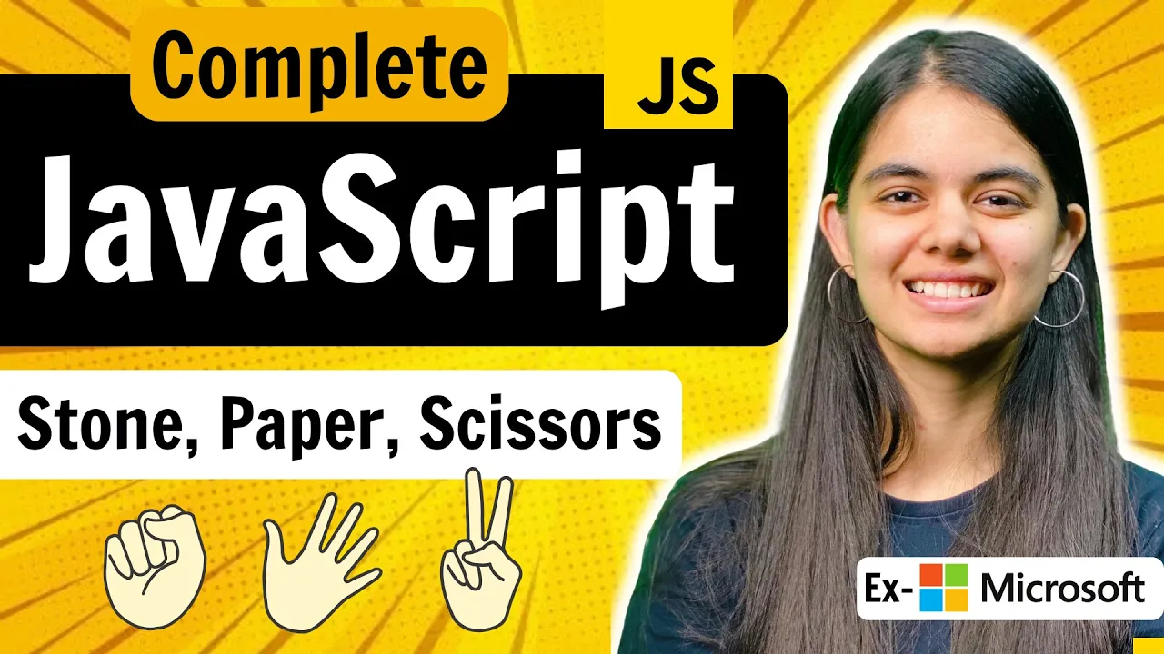 Lecture 10 : MiniProject - Stone, Paper & Scissors Game | JavaScript Full Course - YouTube thumbnail