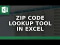 Zip Code Lookup Tool in Excel