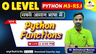 O Level Python Programming Python Functions O Level M3-R5 1