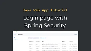 Java tutorial Adding a login page with Spring Security part 12