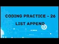 Coding Practice-26 List Append Nextwave