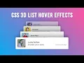 CSS 3D List Hover Effects