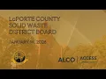 LaPorte County Solid Waste District Board January 14 2026
