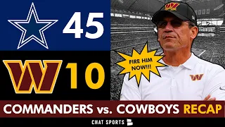 Fire Ron Rivera Commanders News Rumors After 45-10 Blowout Loss To Cowboys On Thanksgiving