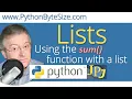 Using the sum function with a Python list