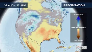 Monthly precipitation forecast for the USA 2026