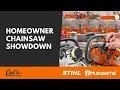 Husqvarna 445 vs STIHL MS 251 Homeowner Chainsaw Comparison