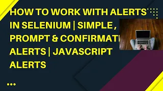 How to work with Alerts Simple Confirmation Prompt Alerts Selenium WebDriver with JAVA