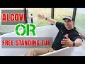 Difference between and Alcove and Freestanding Tub