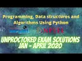 Unproctored Exam Solution PDSA Python JAN - APRIL 2020 NPTEL