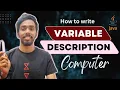 How to Write a Variable Description Table for Class 10 Java Programming