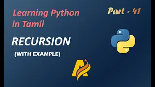 Learning Python in Tamil Part-41 Python Recursion function with example