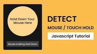 Detect Mouse Touch Hold Javascript Tutorial With Source Code