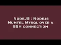 NodeJS Nodejs Numtel Mysql over a SSH connection
