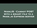 NodeJS Cannot POST with a binary file to a Node js Express server