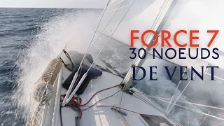 final Navigation par force 7 aux baléares , 30 noeuds de vent ( VOILIER CORAILLE )