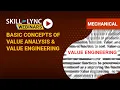 Basic concepts of Value Analysis Value Engineering Mechanical Workshop