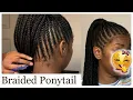 Braiding My Hair Up Into A Ponytail Including The Back -Small Feed-Ins