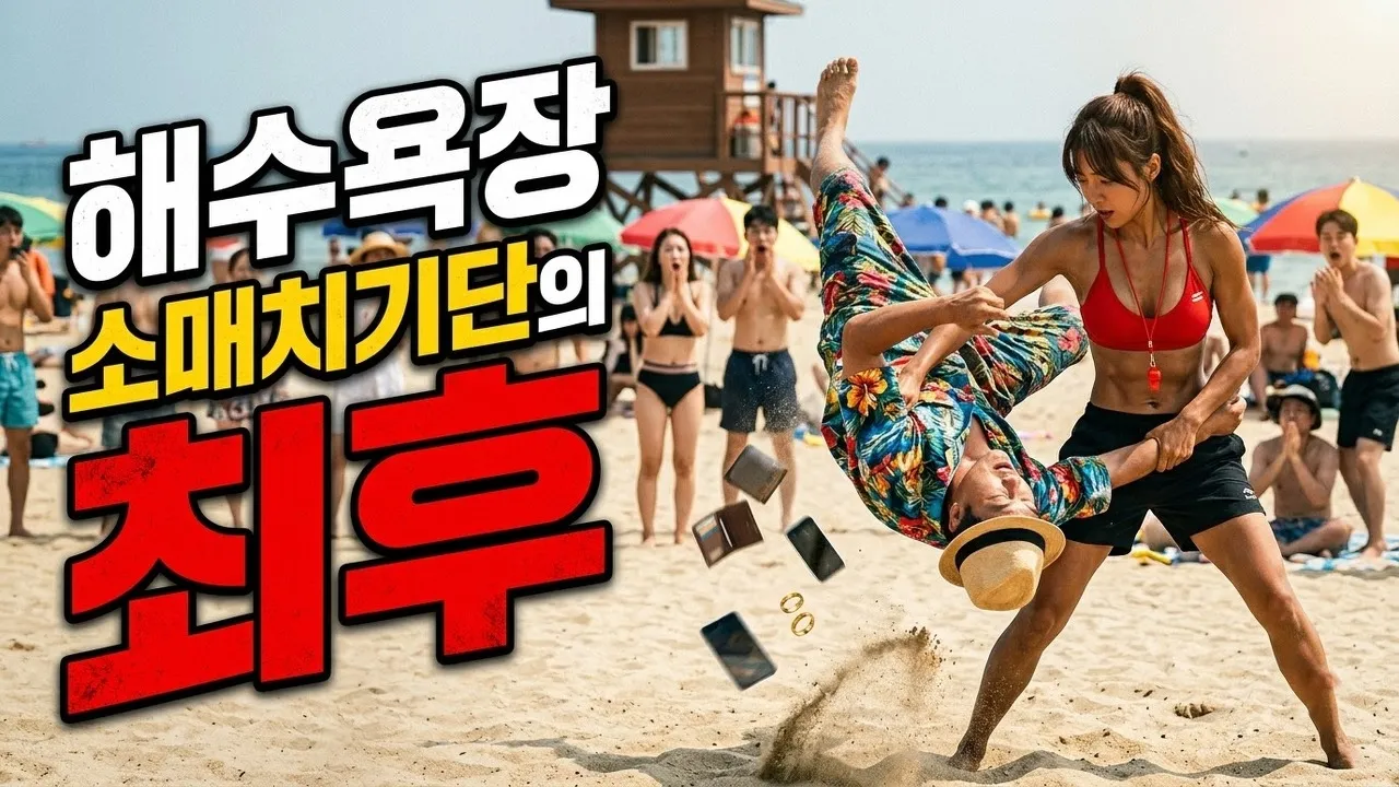 해수욕장의 손 해수욕장에서 피서객 가방 털던 소매치기단, 특공대 출신 구조대원에게 참교육 당하는데