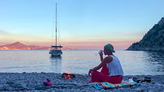 BEACH FIRES & SAILING LIFE BLISS on the GREEK ISLAND of SYMI • Ep 13