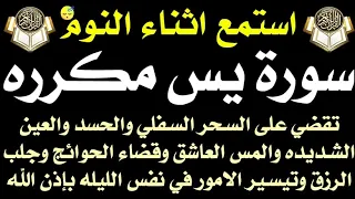 سورة يس مكرره ٢٠٢٣ استمع اثناء النوم للقضاء على السحر والحسد والمس وقضاء الحوائج والرزق والتيسير 