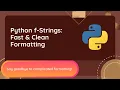 16 Python f-Strings Fast Easy String Formatting