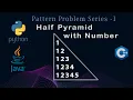 Half Pyramid with Number Java C Python Detailed Explain for Placement Pattern Problem - 6