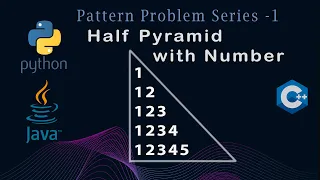 Half Pyramid with Number Java C Python Detailed Explain for Placement Pattern Problem - 6