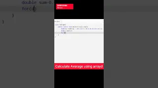 Calculate Average using arrays