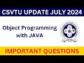 Object Programming with Java CSVTU Important Questions Tip Concepts