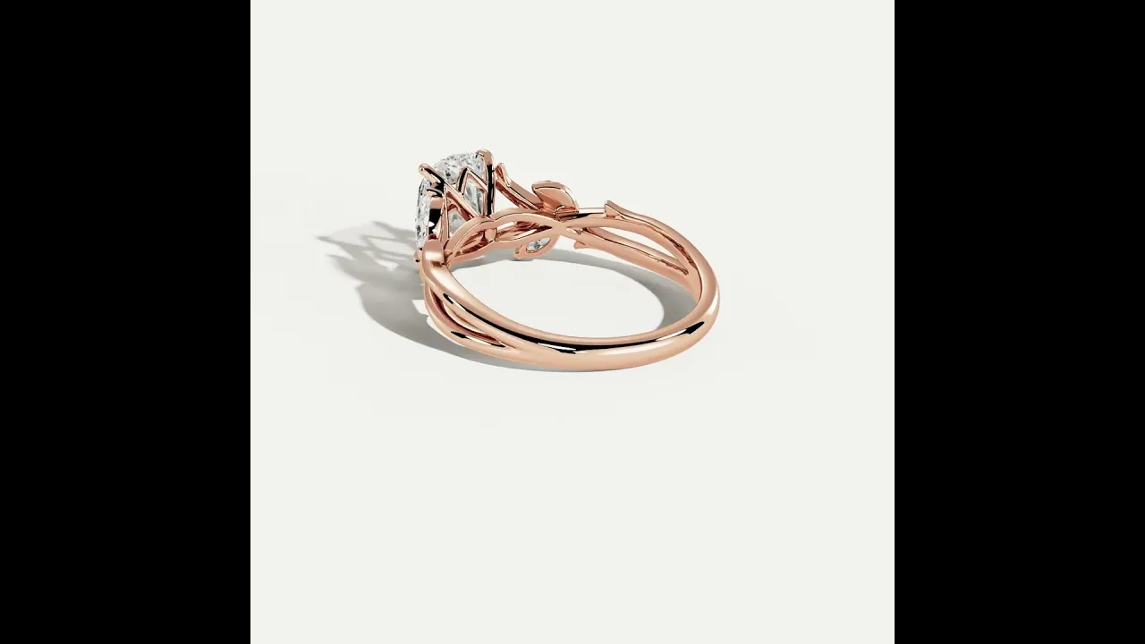 Georgia丨Elongated Cushion Cut Lab Diamond Intertwined Vine Engagement Ring