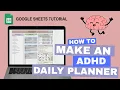 How to Make an AD Daily Planner Google Sheets Tutorial