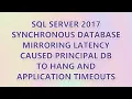 SQL Server 2017 Synchronous Database Mirroring Latency Caused Principal DB to Hang and Application T