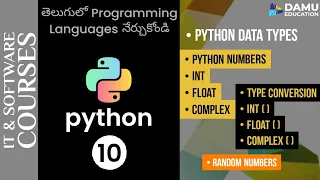Python in Telugu Python Numbers int float complex Data Type Conversion in Python in Telugu