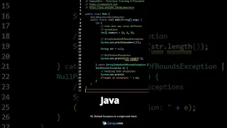 Java IQ Multiple Exceptions in a single catch block