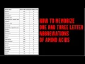 1 How to memorize One and Three letters codes of Amino Acids