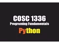 COSC 1336 Fundamentals of Programming M3 Functions
