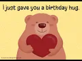 A birt ay hug for you - Free Birt ay eCard