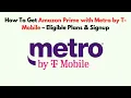 How to Get Amazon Prime with Metro by T-Mobile - Eligible Plans Signup
