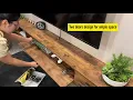 Floativa Rustic Brown Plywood Wall Mounted Floating TV Stand with Two Flip down Doors