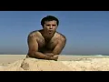 Hairy man has diarrhea and takes a dump at the beach