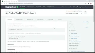 Say Hello World With Python-HackerRank Python Practice