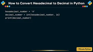How to Convert Hexadecimal to Decimal in Python