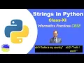 STRING IN PYTHON INFORMATICS PRACTICES CLASS 11 CBSE HOW TO WORK WITH STRINGS IN PYTHON