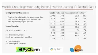 Multiple Linear Regression using Python Machine Learning 101 Tutorial Part 4 DM DataMaking